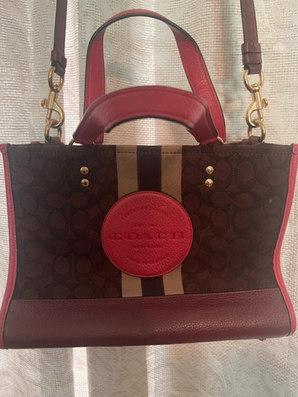 Coach Dempsey Signature Jacquard Carryall Tote Bag Crossbody